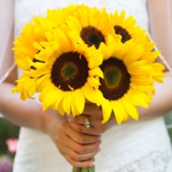Simple Sunflower Bridal Bouquet