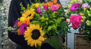 Colourful summer flower bouquet