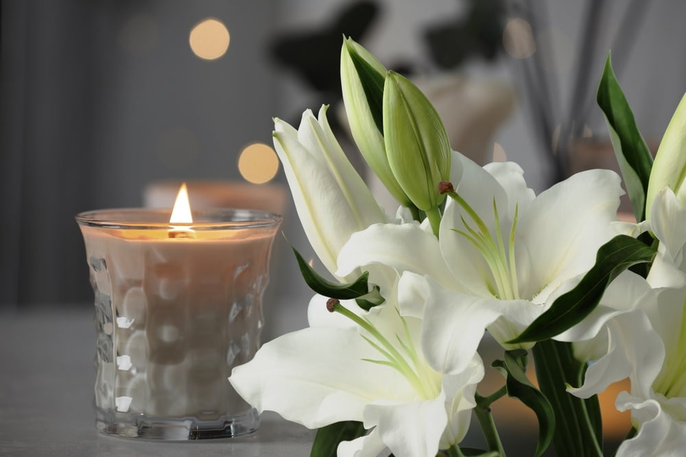White Lily flowers in funeral