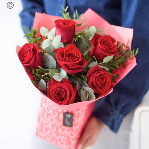 6 Red Roses Valentine’s Half Dozen Bouquet