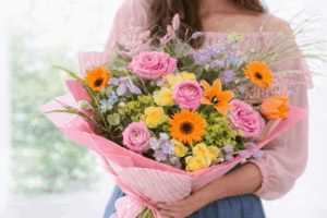 Vibrant Bouquet With Soft Pink Hues