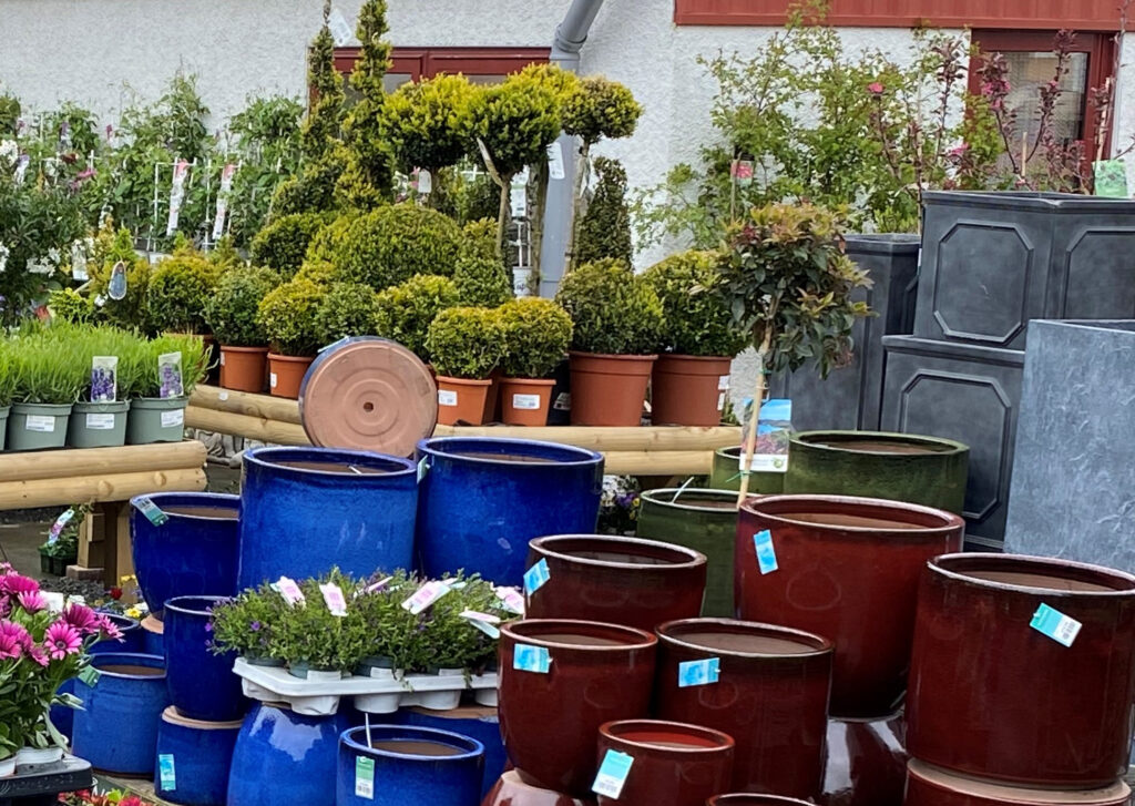 Range of pots and planters available at Williamson's Garden Centre in Livingston