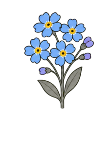 Forget-me-not icon, symbolising true love and lasting memory.
