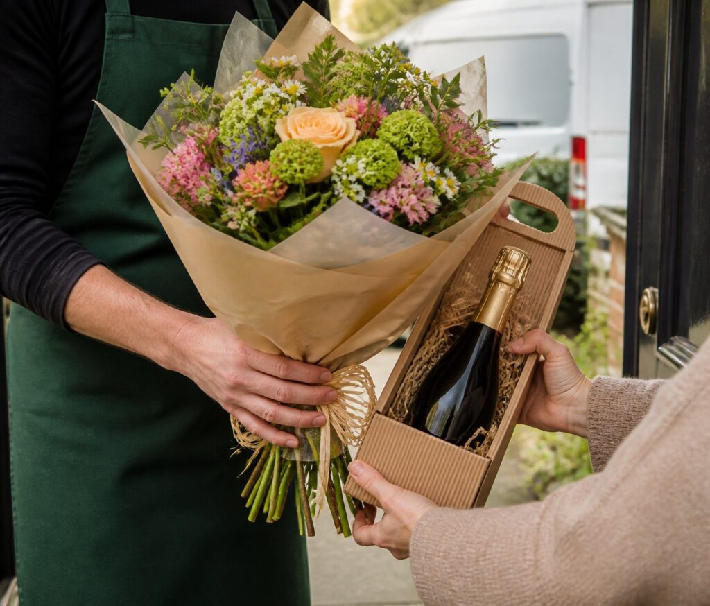 Same-day flowers and wine delivery by Williamson's My Florist.