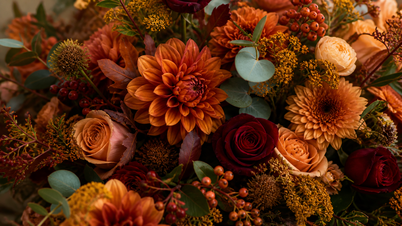 Autumn Flowers Wide Hero Banner