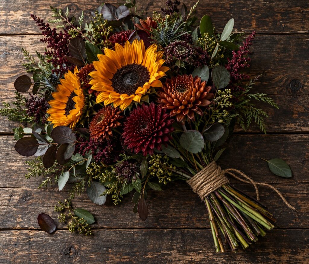 Amber and green birthday bouquet for dad by Williamson's My Florist.