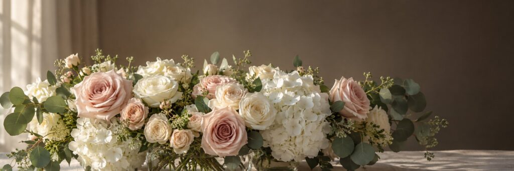 Beautiful new baby bouquet in neutral, pastel colours.