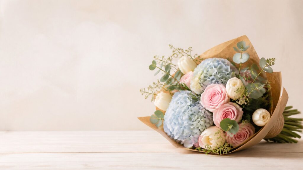 Hand-tied pastel new baby flowers bouquet by Williamson's My Florist, Scotland